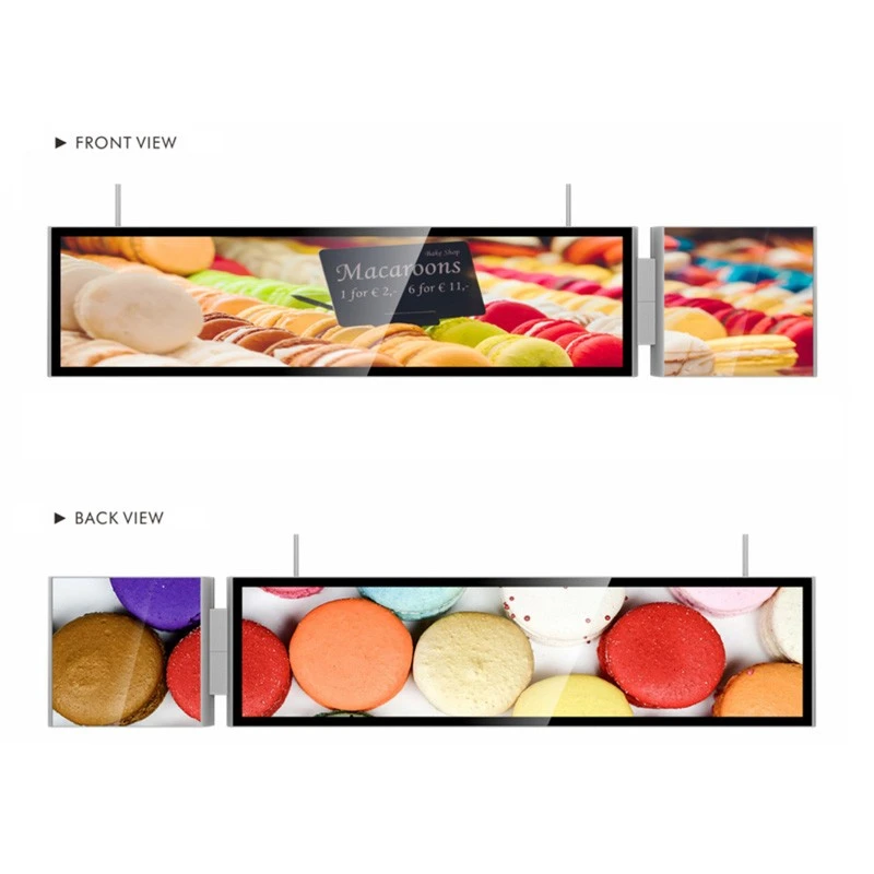 49 inch LCD-balk-displayscherm mit lichtboks -twee scherme verboonde