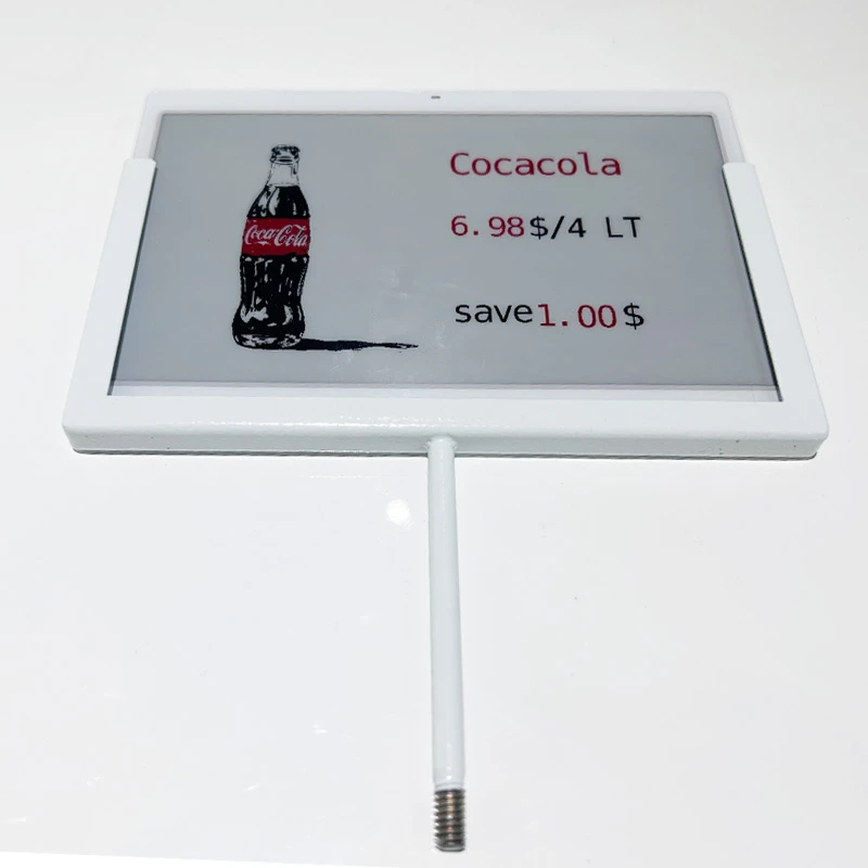 7,3 inch elektronische prieskaart metaole schroefbevestiging Coca-cola stijl