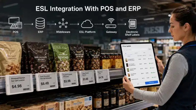 Integratie vaan elektronische plankelabels mit POS en ERP: API’s, datamapping, foutbehandeling en...