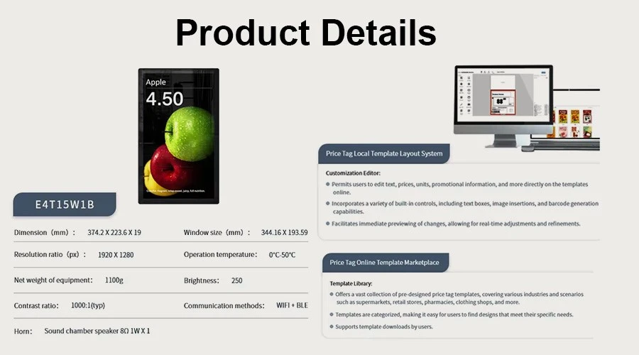 15.6 Electronic Digital Signage Display Price Screen Single Face 15.6 Electronic Digital Signage Display Price Screen Single Face