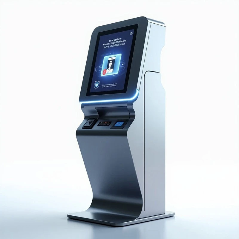 Zelf-interactieve kiosk weergave veur ticketing